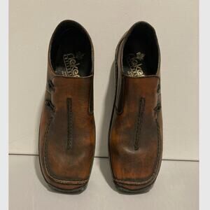Rieker Womens AntiStress Brown Leather Comfort Shoes Size 9.5 / 40